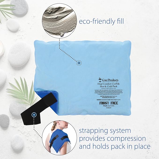 Core Products Dual Comfort CorPak - Reusable hot/Cold Pack for Knee, Back, Shoulder, or Ankle Pain; Use hot or Cold; Made in USA - Size: 10" x 13"-StrideForce Fitness
