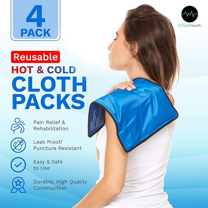 4 Pack XXL Reusable Hot and Cold Gel Ice Packs for Injuries | Cold Compress, Ice Pack, Gel Ice Packs, Cold Pack, ice Pack, Cold Packs for Injuries | 11x14.5 in-StrideForce Fitness
