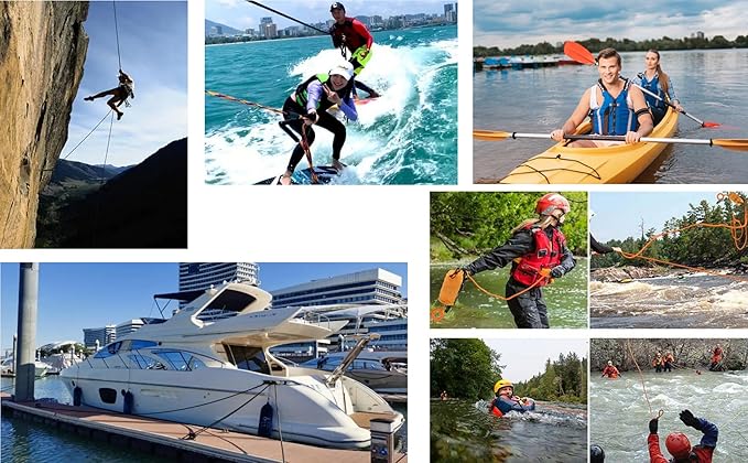 1/4 in (6mm) x 100 Ft (30Meter) Marine Floating Rope for Boating, Fishing, Rafting, Camping, Hiking, Hunting, Anchor, Mooring, Dock Lines, Kayak, Canoe, Rescuing Reflective Orange-StrideForce Fitness