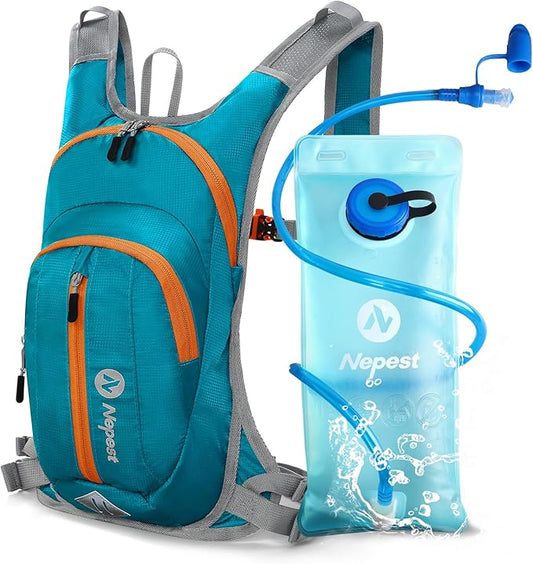 Nepest Hydration Pack Backpack for Women & Men, Lightweight Water Backpack with 2L Water Bladder for Hiking Cycling Running Biking-StrideForce Fitness