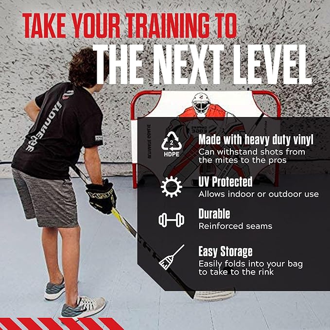 Snipers Edge Hockey - Ultimate Goalie Shooter Tutor - Fits Inside Goal - Long Lasting Durability with Its Impact Resistant Vinyl-StrideForce Fitness