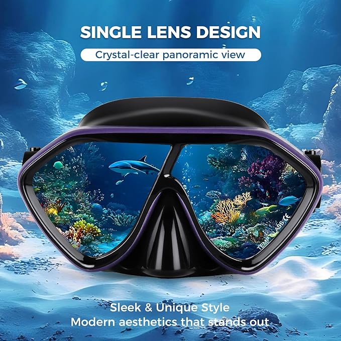 Scuba Diving Mask for Adults - Premium Anti-Fog Snorkeling Mask Comfortable & Leak-Proof Swim Goggles with Nose Cover for Scuba Diving, Snorkeling & Underwater Adventures-StrideForce Fitness