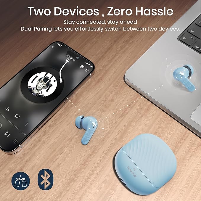 Wireless Earbuds 2025 Bluetooth Headphones 100H Playtime Ear Buds in-Ear Bluetooth Earbuds 5.4 Headphones Deep Bass Stereo Active Noise Cancelling IP5 Waterproof Earphones for Android iOS-StrideForce Fitness