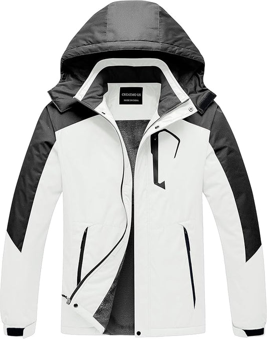 CREATMO US Men's Mountain Waterproof Ski Jacket - Windproof Snowboarding Warm Winter Coat Raincoat-StrideForce Fitness