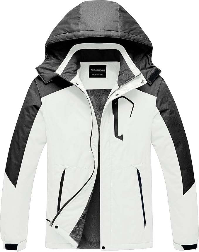 CREATMO US Men's Mountain Waterproof Ski Jacket - Windproof Snowboarding Warm Winter Coat Raincoat-StrideForce Fitness
