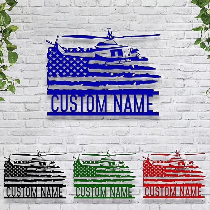 Personalized US Army Helicopter Metal Sign With LED Lights, Custom Helicopter Metal Sign, Hobbie Gifts, Helicopter Sign, Wall Hanging Home Decor Birthday Xmas Gift-StrideForce Fitness