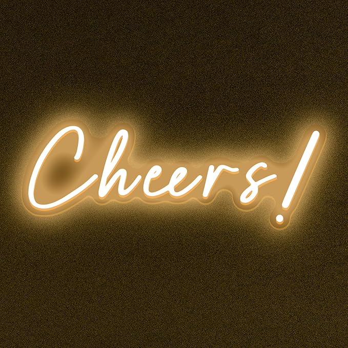 Cheers Neon Sign for Wall Decor LED Neon Cheers Light Sign USB Powered Wall Neon Light up Sign for Party Wall Décor Party Light Home Room Christmas Club Bistro Decor 5v (Warm White)-StrideForce Fitness