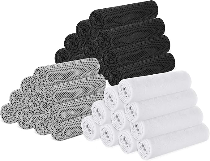 Hosuly 30 Pack Cooling Towels, 40"x12" Ice Breathable Soft Chilly Sweat Rag Microfiber Workout Rags for Gym Cooling Towels for Neck and Face for Yoga Golf Sport Running-StrideForce Fitness