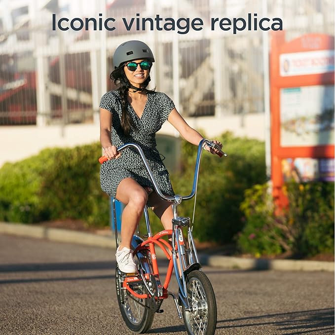 Schwinn Krate Classic Sting-Ray Bike, 20 Inch Bike for Kids or Adults, Steel Frame & Springer Fork, Fenders, Single Speed, Coaster Brake, Grey Ghost, Lemon Peeler, Coal, Grape, Orange or Apple-StrideForce Fitness