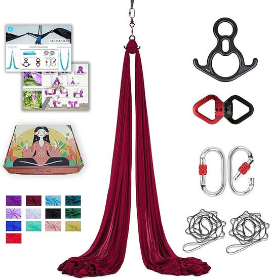 Aerial Silks 11 Yards Aerial Silks For Home Aerial Yoga Swing Aerial Yoga Hammock Swing Aerial Silk For Gymnastics-StrideForce Fitness