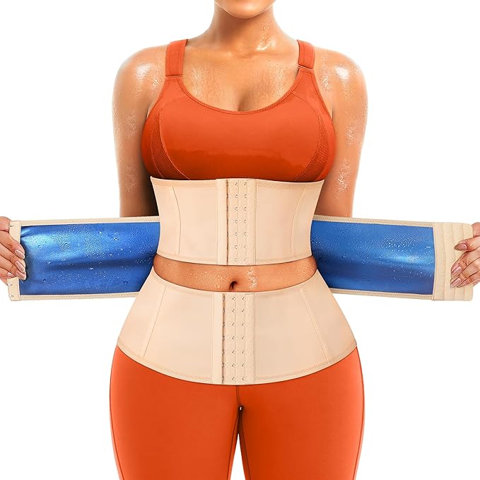 TrainingGirl Waist Trainer for Women Belly Working Out Trimmer Corset Sauna Sweat Belt Band Stomach Wrap Body Shaper Fajas-StrideForce Fitness