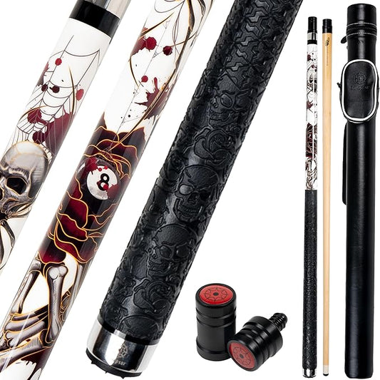 Collapsar CBP Pool Stick with 1X1 Hard Case,13mm Tip with Low Deflection Technology Billiard Cue,58" 2-Pieces 19-21 oz Professional Pool Cue Set-StrideForce Fitness