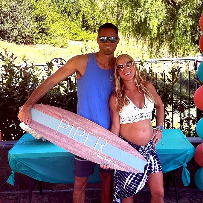 Personalized Wooden Surfboard Wall Decor – Custom Name Surfboard Sign for Nursery, Playroom, or Coastal Room – Decorative Surf Board Wall Art-2 Sizes, 12 Colors-StrideForce Fitness