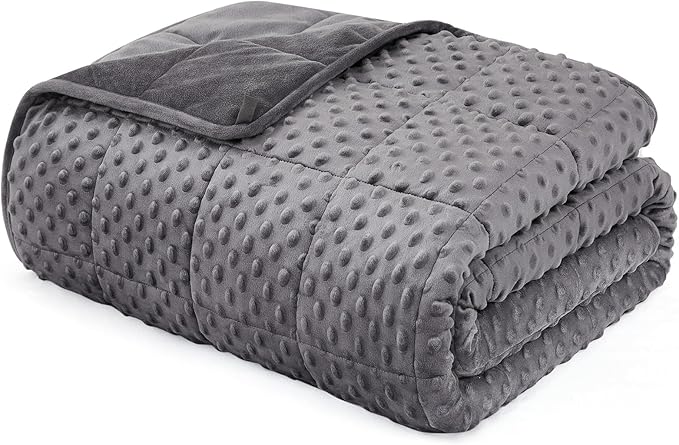 L'AGRATY Weighted Blanket for Adult - 60"x80" 15lbs Minky Dots Heavy Blanket with Glass Beads: Soft Breathable for All-Season Summer Fall Winter Thick Comfort for Sleeping-StrideForce Fitness