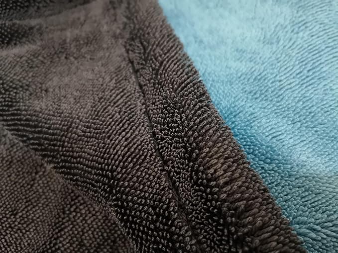 SOFTBATFY 1200 GSM 36" x 24"Dual Sided Microfiber Car Cleaning Drying Towel with Twist Pile, Super Absorbent, Scratch-Free, Machine Washable (Blue-Grey)-StrideForce Fitness