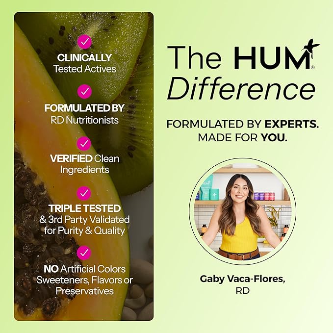 HUM Flatter Me Digestive Enzymes Bloating Supplement - Fast-Acting Bloat Relief for Digestive Health & Debloating Multi Enzyme | Bloat Pills, Anti Bloat Pills, Vegan 60 Servings-StrideForce Fitness