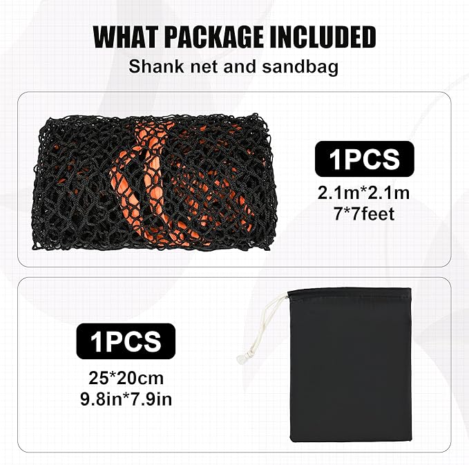 1/2PCS Golf Shank Net Attachment for Golf Hitting Nets with Sandbag, 7 * 7FT/7 * 10FT Golf Barrier Side Net,Golf Practice Hitting Net Barrier Net for Golf, Baseball, Hockey, Soccer (Black/Red-StrideForce Fitness