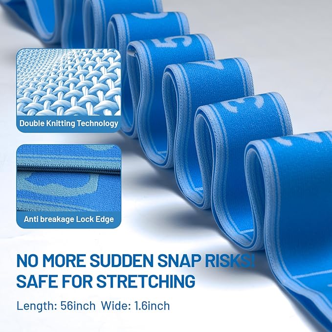 Slim Panda Stretch Strap, Dance Stretch Bands Flexibility, Elastic Yoga Stretching Strap with 9 Loops for Physical Therapy, Pilates, Yoga, Ballet, Gymnastics Stretching Bands for Exercise-StrideForce Fitness