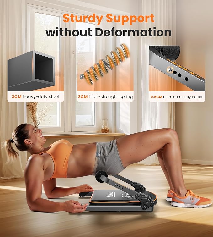 Niceday Ab Workout Equipment, Ab Machine for Stomach Workout, Ab Trainer Machine for Home, Ab Crunch Machine for Home Exercise, Sit Up Machine with Resistance Bands and 330 LBS Weight Capacity-StrideForce Fitness