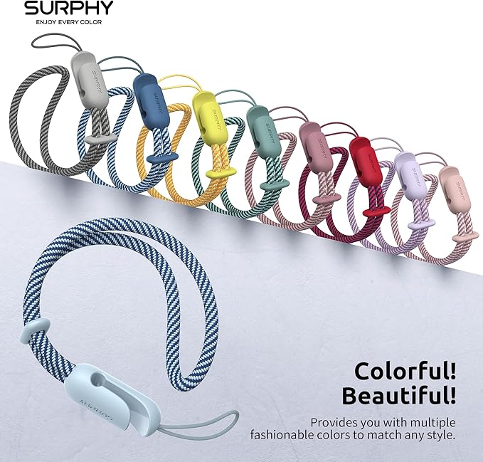 SURPHY 2 Pack Phone Lanyard for Cellphone Case, Phone Wrist Strap for Case, Cellphone Strap with 2-Color Braided, Charm Wrist Lanyard for Women and Men, Cloud Blue & Gray