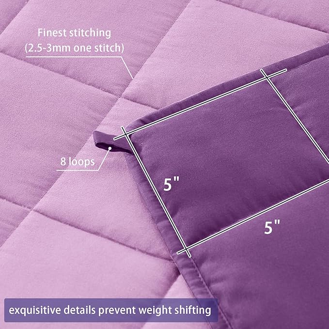 King Size Weighted Blanket for Adults (30 lbs, 80” x 87”, Purple) Cooling Heavy Blanket for Sleeping Perfect for 290-310 lbs, Breathable Blanket for Adults & Couple All Season, Machine Washable-StrideForce Fitness