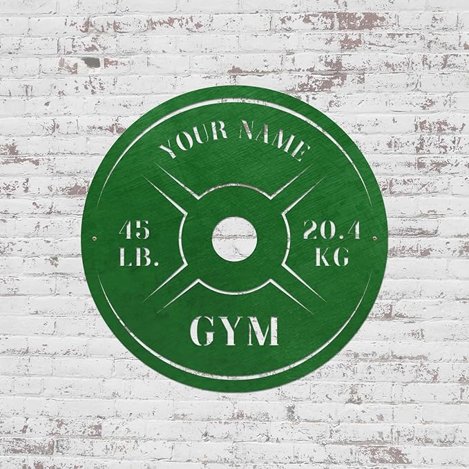 Personalized Home Gym LED Tin Metal Sign Multiple Sizes, Weight Lifting Exercise Workout Room Training Fitness Center Motivational Inspirational Quotes Decor Wall Art Hanging Accessories (08 w/o LED)-StrideForce Fitness