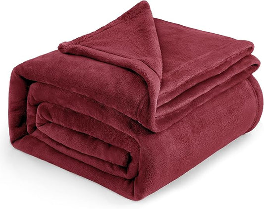 Bedsure Fleece Blankets King Size Burgundy - Bed Blanket Soft Lightweight Plush Cozy Fuzzy Luxury Microfiber, 108x90 inches-StrideForce Fitness