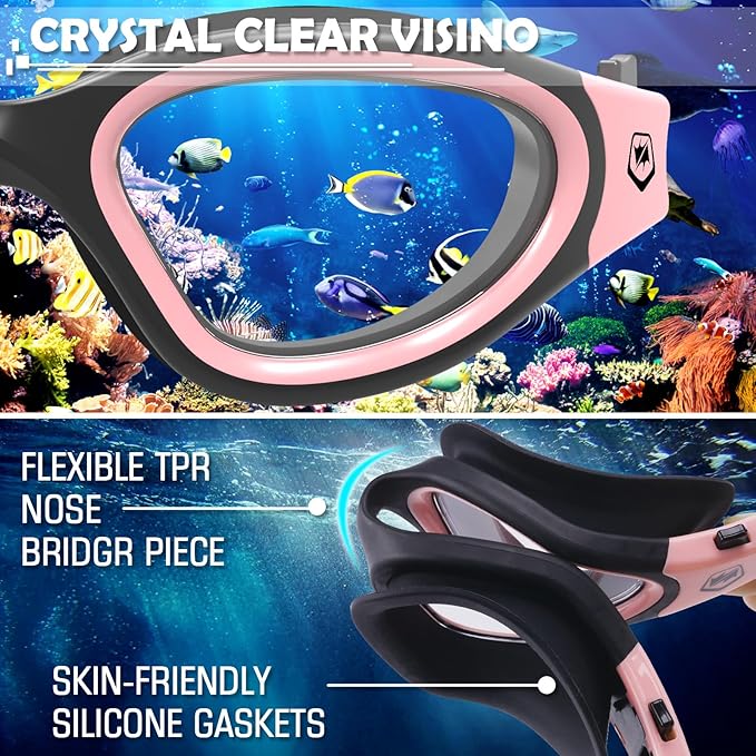 WIN.MAX Polarized Swimming Goggles Swim Pool Goggles Anti Fog Anti UV No Leakage Clear Vision for Men Women Adults Teenagers-StrideForce Fitness