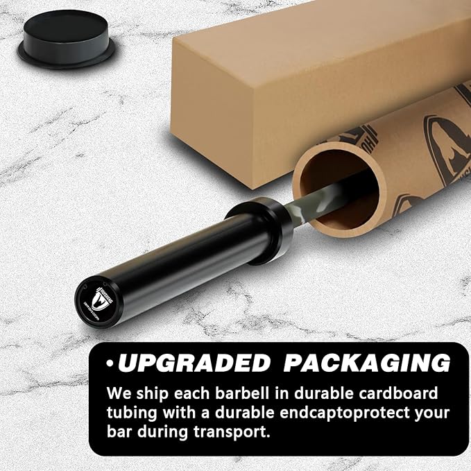 7ft Olympic Barbell for Strength Training and Olympic Weightlifting, 500 700 1000LBS Capacity Available, 2 Inch Bar for Squats, Home Gym Fitness Equipment, Bench Press, Deadlift,Powerlifting-StrideForce Fitness