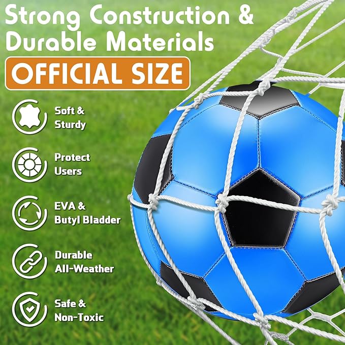 12 Pcs Soccer Balls for Teen Adult Bulk Deflated Soccer Ball with Pump Size 5 Indoor Outdoor Training Practice for School Sports Game Birthday Gifts Party Back to School-StrideForce Fitness