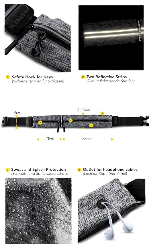 Fitgriff® Running Belt for Men & Women - Secure Jogging Pouch for Phone, Keys & Essentials - For All Cell Phones-StrideForce Fitness