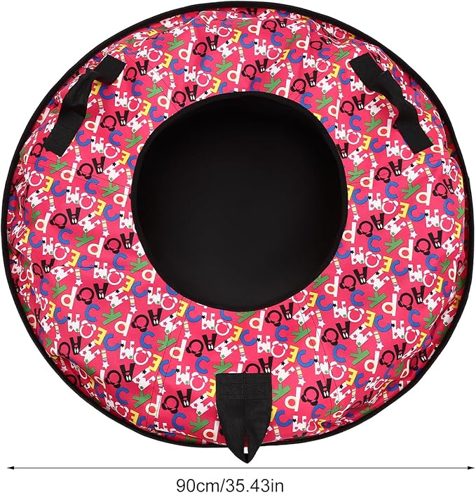 Snow Tube, Oxford Cloth Inflatable Sledding Tube with Cushion, 35.43in Towable Snow Sleds for Kids and Adult, Inflatable Sled for Outdoor Skiing, Sand Sliding, and Grass Sliding-StrideForce Fitness