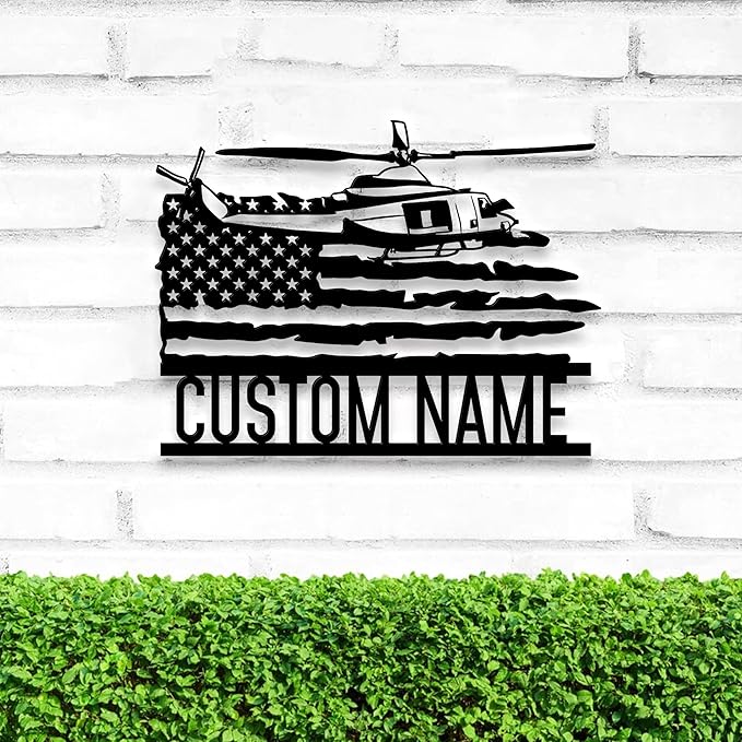 Personalized US Army Helicopter Metal Sign With LED Lights, Custom Helicopter Metal Sign, Hobbie Gifts, Helicopter Sign, Wall Hanging Home Decor Birthday Xmas Gift-StrideForce Fitness