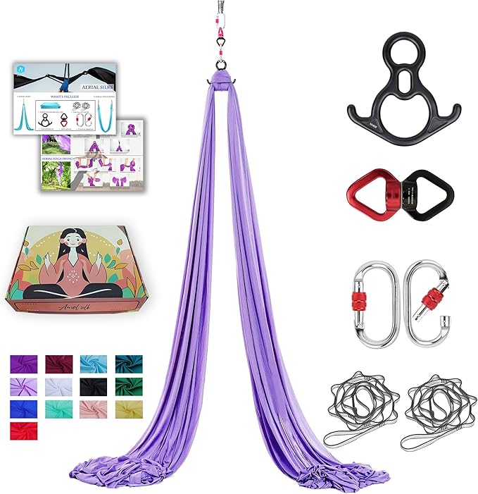 Aerial Silks 11 Yards Aerial Silks For Home Aerial Yoga Swing Aerial Yoga Hammock Swing Aerial Silk For Gymnastics-StrideForce Fitness
