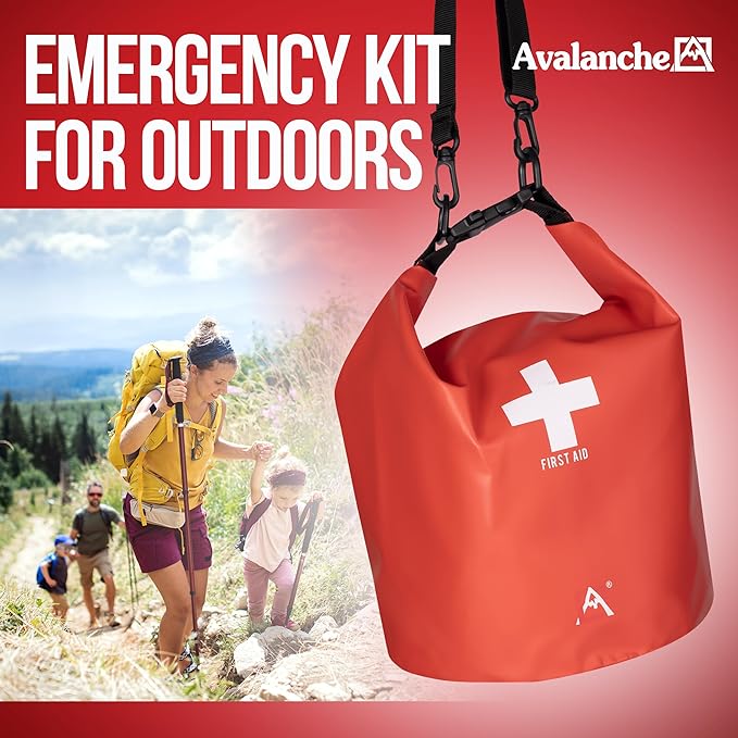Avalanche First Aid Kit in Dry Bag, 103 Pcs Emergency Supplies Kit in Waterproof Bag for Home, Car, Travel, Sports or Camping, Durable, Ideal for Water Activities, Survival Gear Kit-StrideForce Fitness