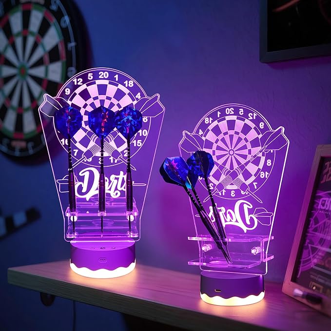 Light Up Dart Holder, 16 Colors Changing Lights Acrylic Dart Holder Stand with Remote Control, Birthday Christmas Gifts for Men Player or Darts Enthusiasts-StrideForce Fitness