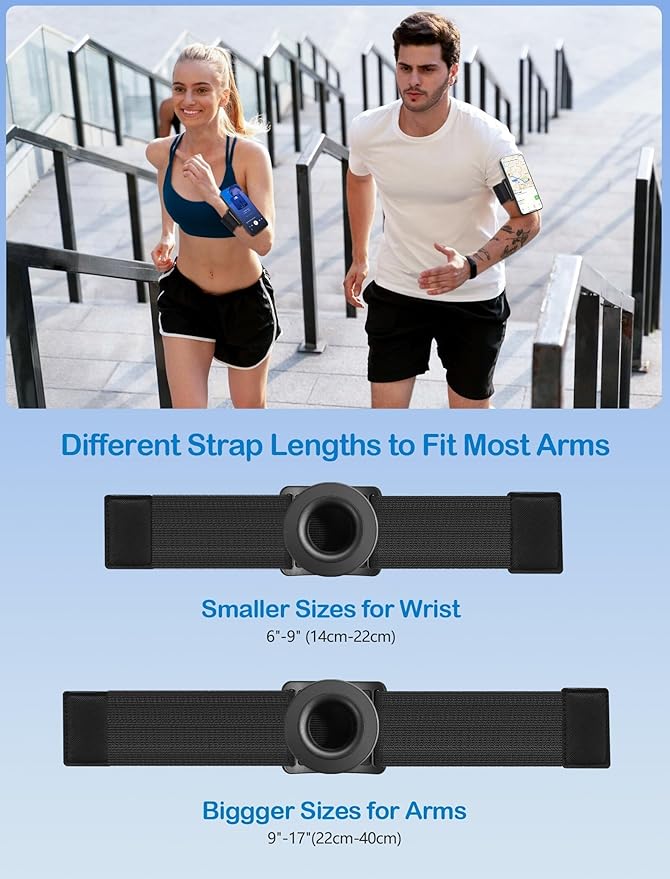 TOPGO Running Phone Holder for iPhone [360° Rotatable & Upgrade Anti-Drop] Magnetic Wrist Phone Holder, Magsafe Armband Compatible with iPhone 17 Pro and Android - Black-StrideForce Fitness