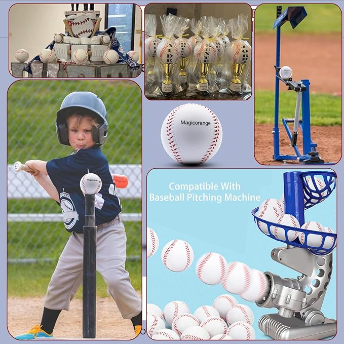 Magicorange Baseball, Foam Baseballs 20 Pack Practice Training Baseballs Unmarked Baseball Soft Toss, Batting, Fielding, Hitting, Pitching-StrideForce Fitness