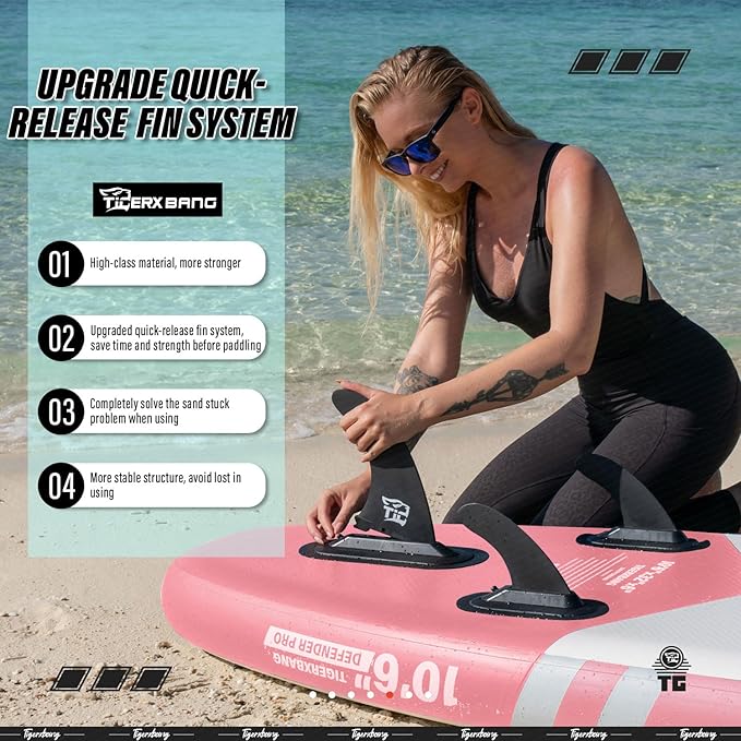 Inflatable Paddle Board with Premium SUP Board Accessories, Allround Paddle Boards for Adults/Kids,Stand Up Paddle Board Defender Collection-StrideForce Fitness