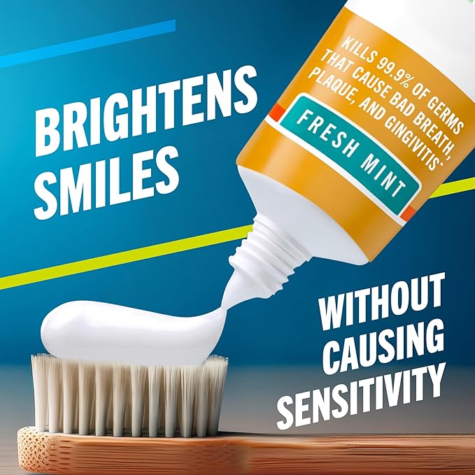 TheraBreath Deep Clean Toothpaste, Kills 99.9% of Germs That Cause Bad Breath, Gingivitis & Plaque (1), Gentle Teeth Whitening with Fluoride for Anticavity Protection, Fresh Mint, 4 Oz, 2-Pack