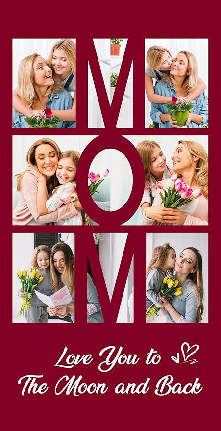 JML Mothers Day Birthday Gifts for Mom from Daughter Son, Personalized Beach Towel with Photo, Custom Beach Towel Gift for Mommy, Grandma, Women, Wife Anniversary Family Day, Summer, Holiday-StrideForce Fitness