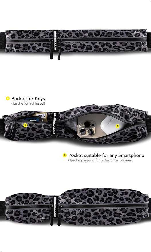 Fitgriff® Running Belt for Men & Women - Secure Jogging Pouch for Phone, Keys & Essentials - For All Cell Phones-StrideForce Fitness