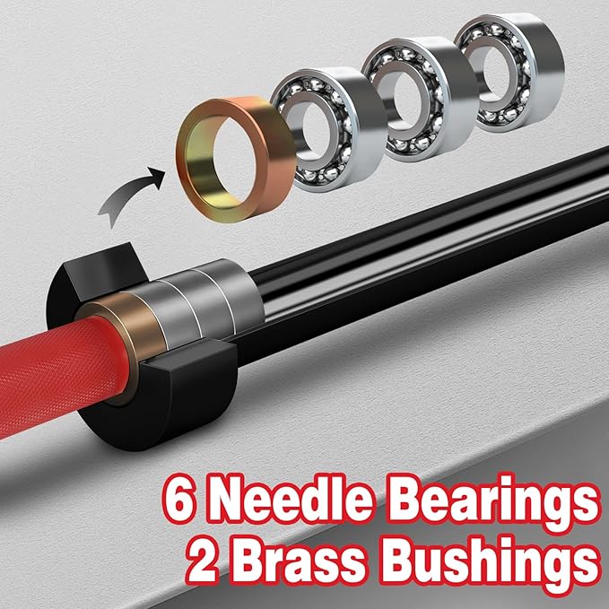 7ft Olympic Barbell for Strength Training and Olympic Weightlifting, 500 700 1000LBS Capacity Available, 2 Inch Bar for Squats, Home Gym Fitness Equipment, Bench Press, Deadlift,Powerlifting-StrideForce Fitness