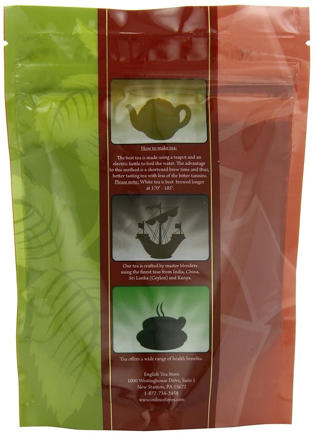 English Tea Store Loose Leaf, English Breakfast Blend No. 1 Tea Pouches - 4oz, 4 Ounce (Pack of 2)-StrideForce Fitness