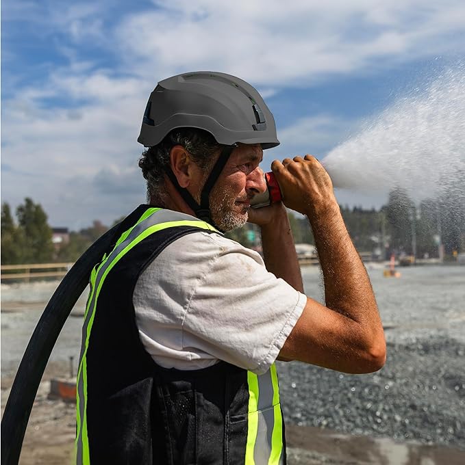 GE Safety Helmet: ANSI Type 2 Class G & E, Advanced Impact Technology, Ultra Comfortable Memory Foam, Heat Stress Reduction, Compatible with Accessories, Adjustable Size OSHA Approved-StrideForce Fitness