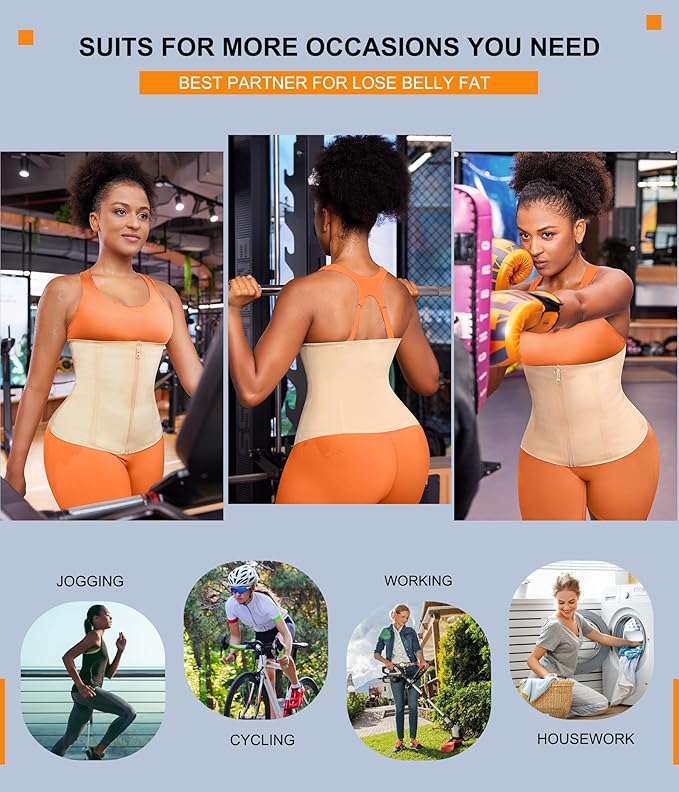 TrainingGirl Waist Trainer for Women Lower Belly Waist Trimmer Corset Tummy Wrap Workout Sweat Belt Band Sports Sauna Suit-StrideForce Fitness