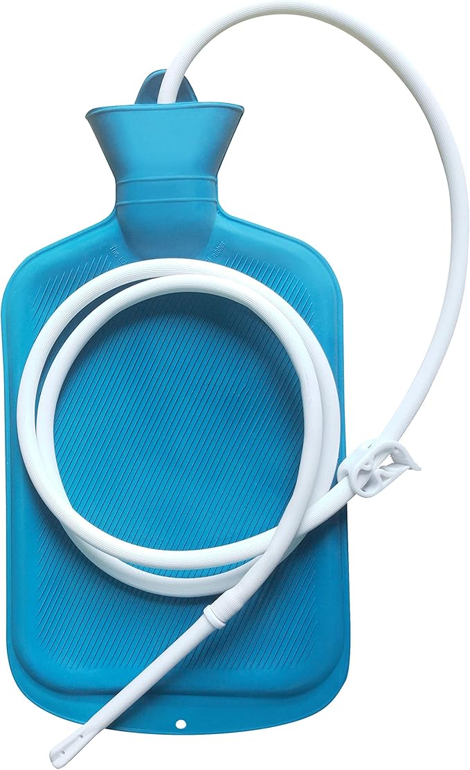 Abyclean Rubber Enema Bag Kit Anal Douche Vaginal Douche Enema Cleaner for Women’s or Man’s Health (Blue-2L)-StrideForce Fitness