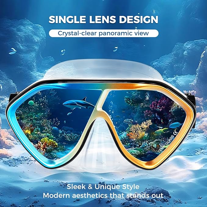 Scuba Diving Mask for Adults - Premium Anti-Fog Snorkeling Mask Comfortable & Leak-Proof Swim Goggles with Nose Cover for Scuba Diving, Snorkeling & Underwater Adventures-StrideForce Fitness