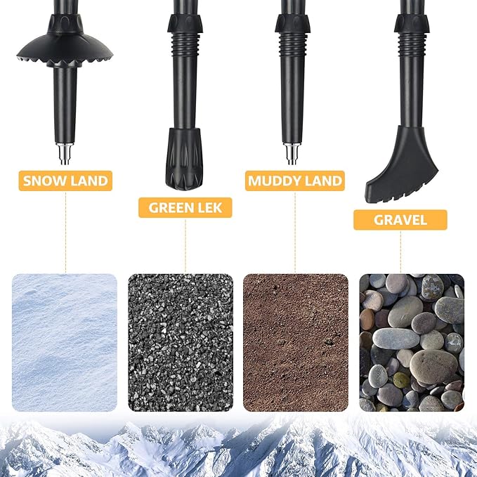 Covacure Trekking Poles Collapsible Hiking Poles - Aluminum Alloy 7075 Trekking Sticks with Quick Lock System, Telescopic, Collapsible, Ultralight for Hiking, Camping-StrideForce Fitness