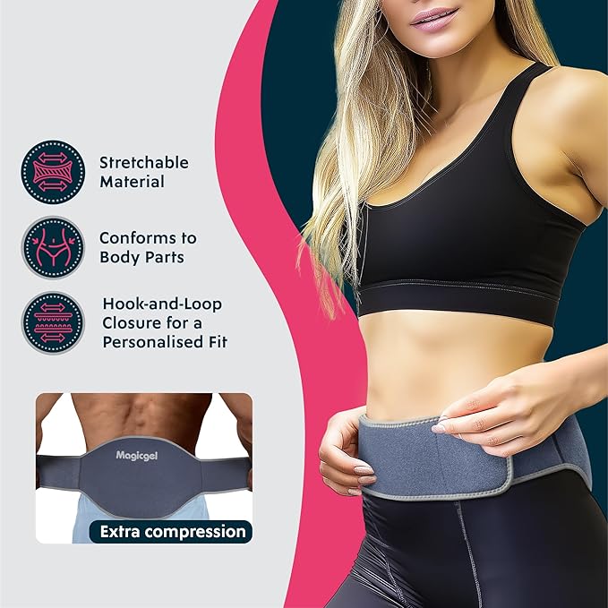 Magic Gel Ice Packs for Injuries Reusable - 2X Ice Pack for Back - Soft Compress for Hot or Cold Therapy - Lower Back Support - Soft Pad for Lower Lumbar, Sciatica, Tailbone-StrideForce Fitness